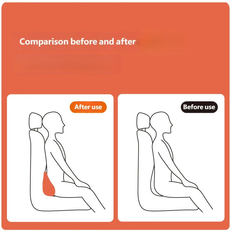 Car Lumbar Support Cushion — Memory Foam with Suede Cover