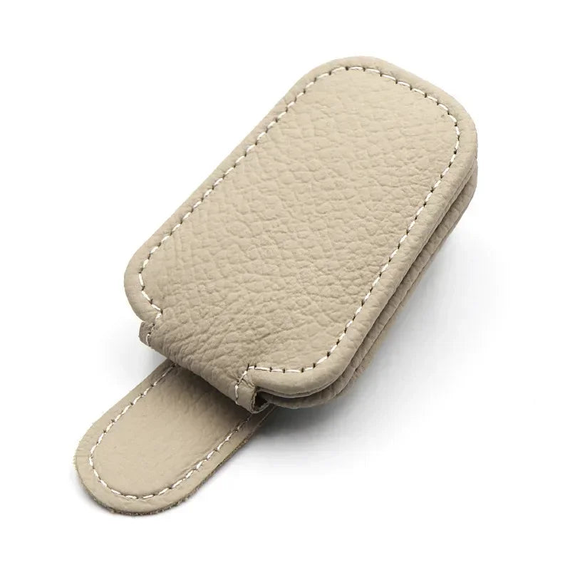 Sun Visor Glasses Holder — Premium Leather Magnetic Clip