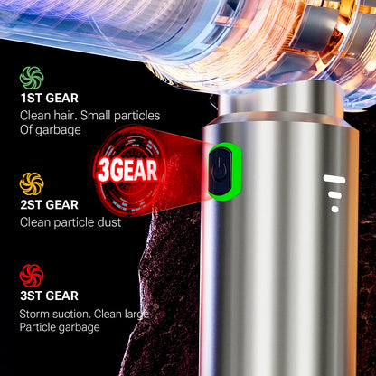 Mini Car Vacuum — Cordless with 3 Speed Settings + Blow Function