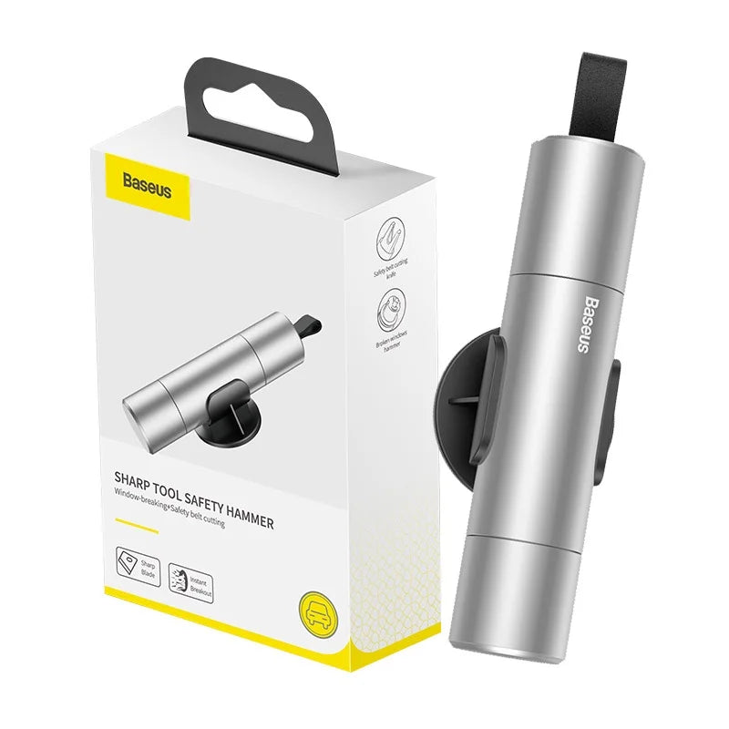 Car Emergency Safety Hammer — Window Breaker & Seat Belt Cutter 2-in-1
