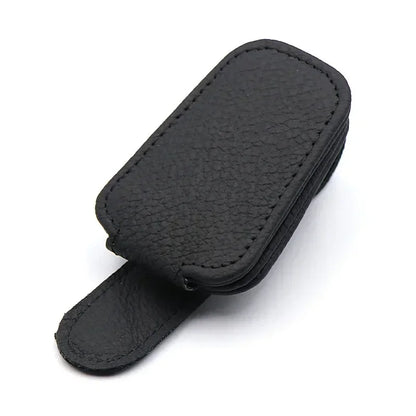 Sun Visor Glasses Holder — Premium Leather Magnetic Clip