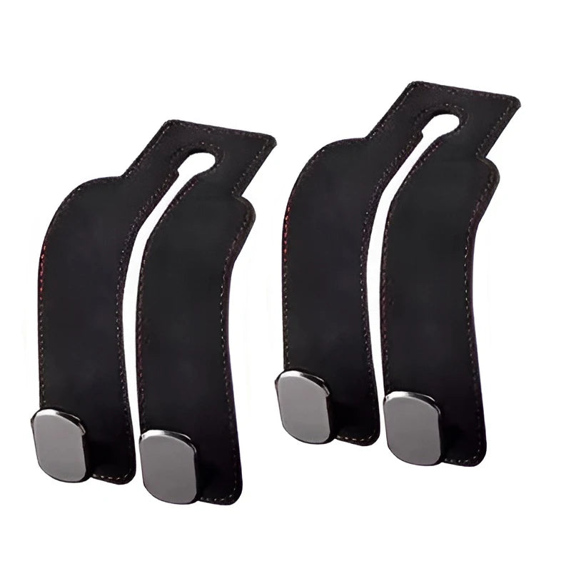 Leather Headrest Hook — Dual-Hook Hanger