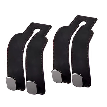 Leather Headrest Hook — Dual-Hook Hanger