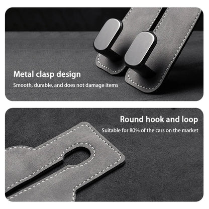 Leather Headrest Hook — Dual-Hook Hanger