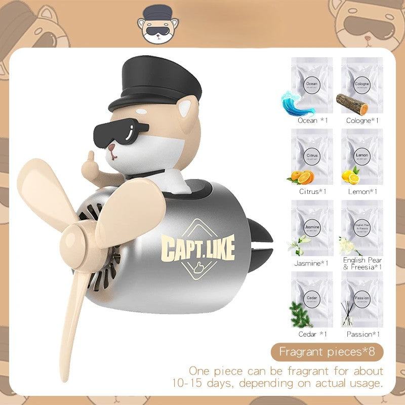 Rotating Propeller Car Air Freshener — Novelty Vent Clip with Solid Fragrance