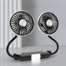 Car Headrest Fan — Dual Head USB Cooling Fan with 3-Speed Control & 360° Rotation