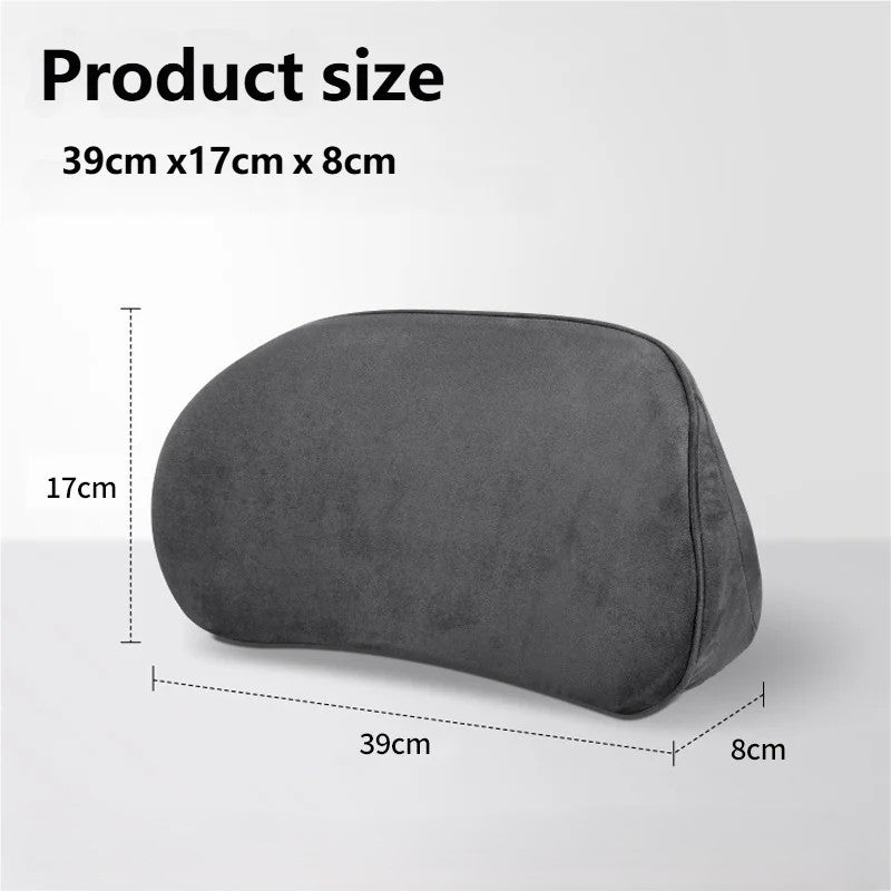 Car Lumbar Support Cushion — Memory Foam with Suede Cover