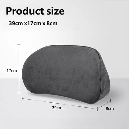 Car Lumbar Support Cushion — Memory Foam with Suede Cover