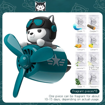 Rotating Propeller Car Air Freshener — Novelty Vent Clip with Solid Fragrance