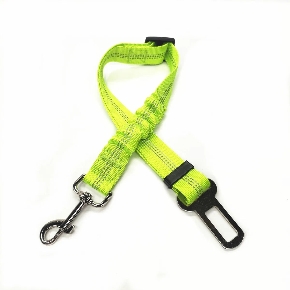 Dog Car Seat Belt — Bungee Elastic, Reflective Nylon with 360° Swivel Clip