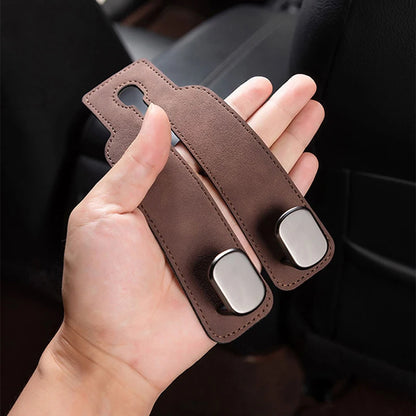 Leather Headrest Hook — Dual-Hook Hanger