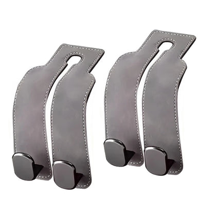 Leather Headrest Hook — Dual-Hook Hanger