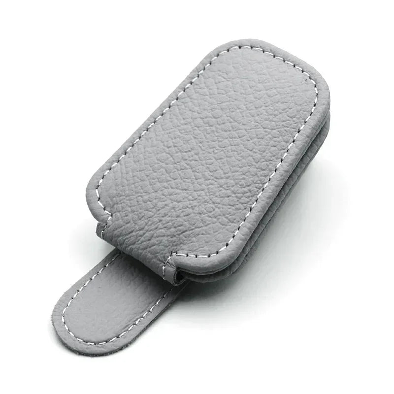 Sun Visor Glasses Holder — Premium Leather Magnetic Clip