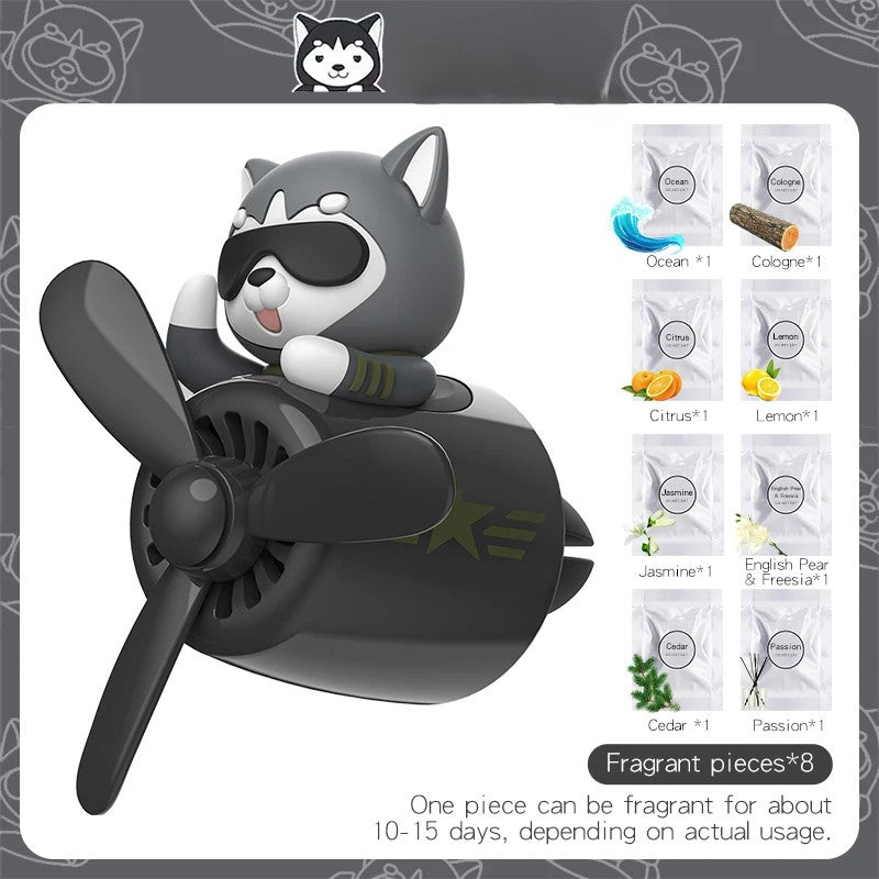 Rotating Propeller Car Air Freshener — Novelty Vent Clip with Solid Fragrance